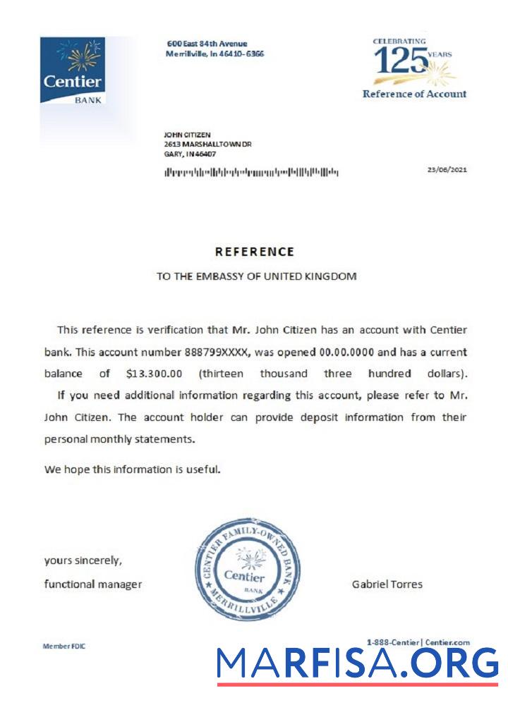 Downloadable USA Centier reference download for verification